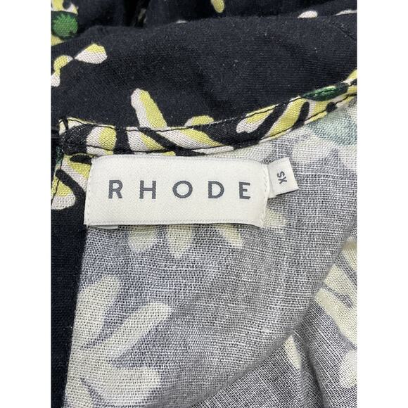 Rhode 'Ella' Black Cotton Linen Mini Dress Size XS - Picture 4 of 5